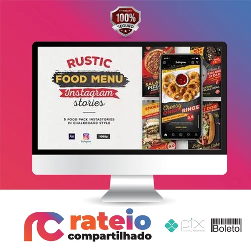 Menu Rústico de Comida - Instagram Stories