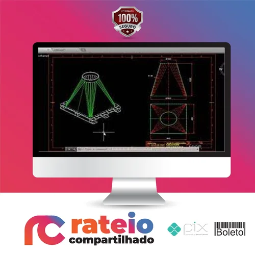 Traçado de Caldeiraria Essencial CAD 2D e 3D - Render